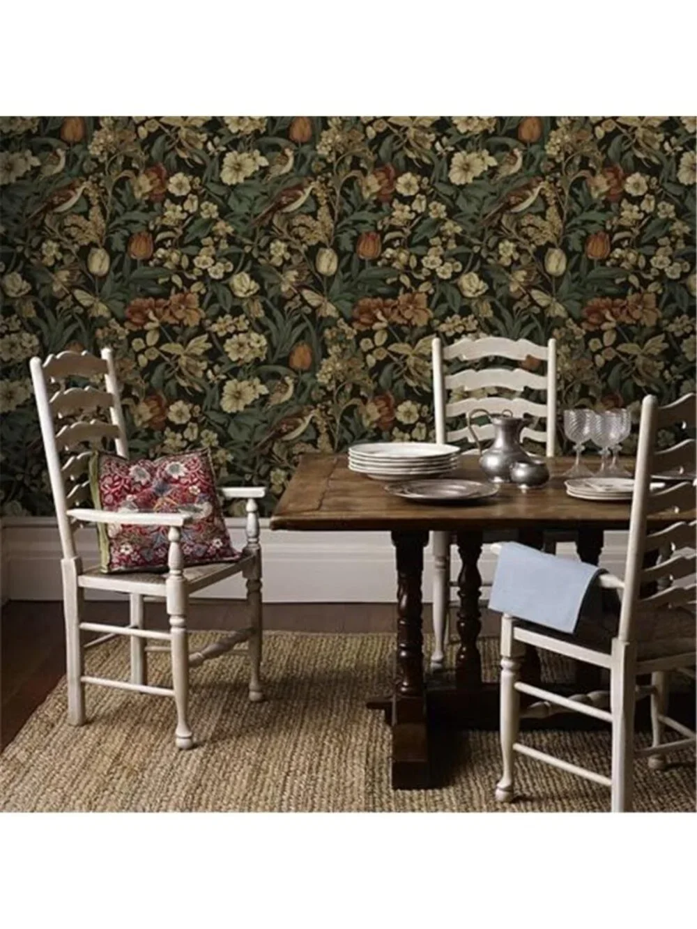 Floral Bird Peel And Stick Wallpaper Vintage Removable Contact Paper Decor